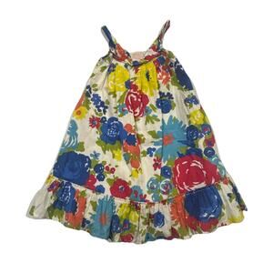 Mini Boden Girls Floral Sundress 4-5Y Smocked Ruffle Hem Cotton